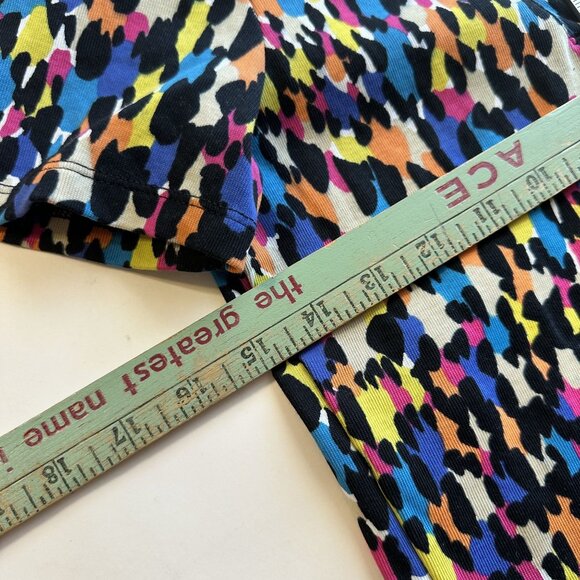 Rafaella Studio Womens Blouse Multicolor Abstract Short Sleeve V Neck Top Small - Picture 5 of 6